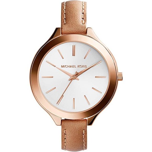 Michael Kors Accessories - Michael Kors Women's Runaway Beige Leather Watch